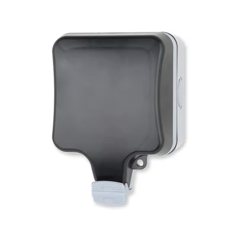 Casa si Gradina/Electrice/Tablouri electrice/Accesorii tablouri electrice - Priza simpla exterior INNOVIX, Model Standard European, 250V/16A, IP66, rezistenta la apa si praf, gri cu intrerupator - Infinity.ro