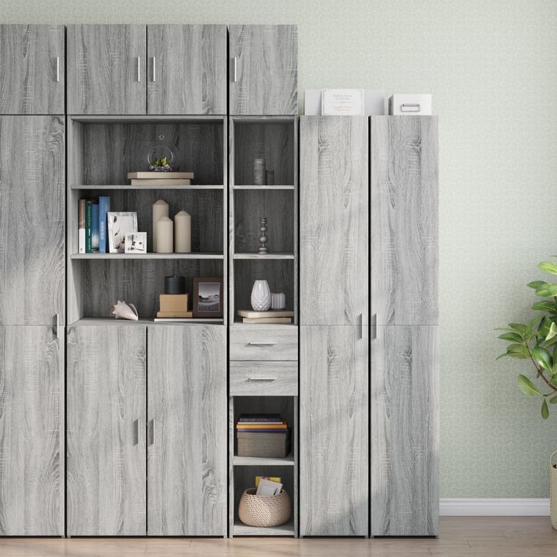 Casa si Gradina - Mobilier - Comode si corpuri - Comode - Dulap depozitare slim sonoma gri 30x42,5x225 cm lemn prelucrat - Infinity.ro