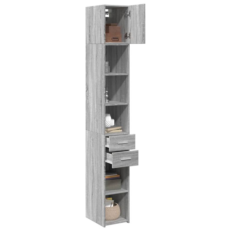 Casa si Gradina - Mobilier - Comode si corpuri - Comode - Dulap depozitare slim sonoma gri 30x42,5x225 cm lemn prelucrat - Infinity.ro