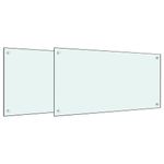 Casa si Gradina - Sanitare - Chiuveta bucatarie si accesorii - Accesorii chiuvete - Panou antistropi bucatarie 2 buc. alb 80x40cm sticla securizata - Infinity.ro