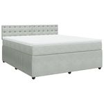 Casa si Gradina - Mobilier - Paturi si accesorii - Paturi - Pat box spring cu saltea, gri deschis, 180x200 cm, catifea - Infinity.ro