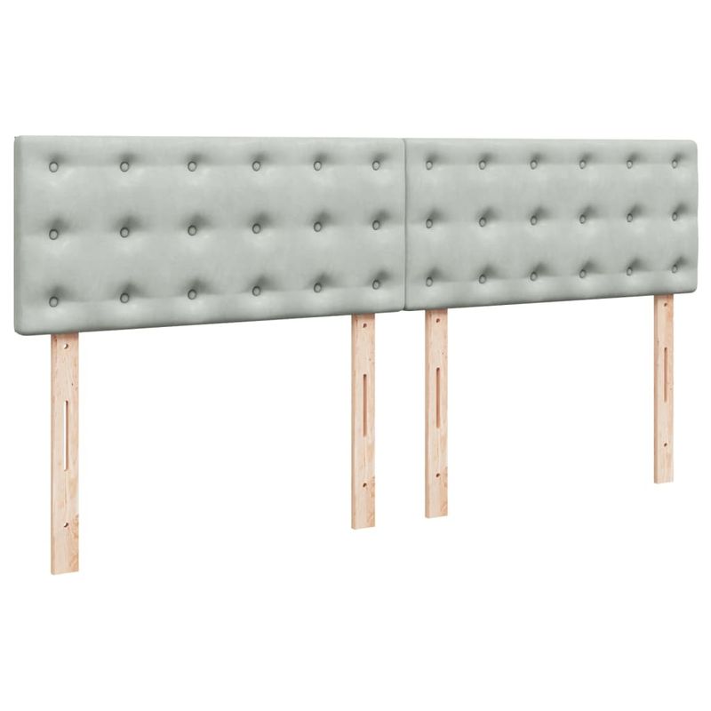 Casa si Gradina - Mobilier - Paturi si accesorii - Paturi - Pat box spring cu saltea, gri deschis, 180x200 cm, catifea - Infinity.ro