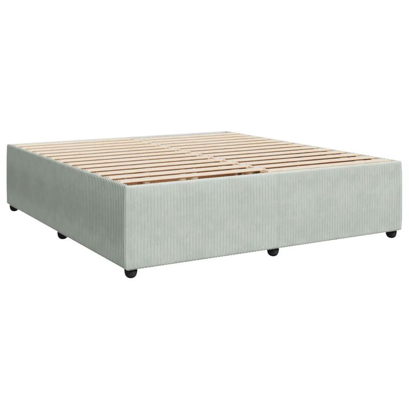 Casa si Gradina - Mobilier - Paturi si accesorii - Paturi - Pat box spring cu saltea, gri deschis, 180x200 cm, catifea - Infinity.ro