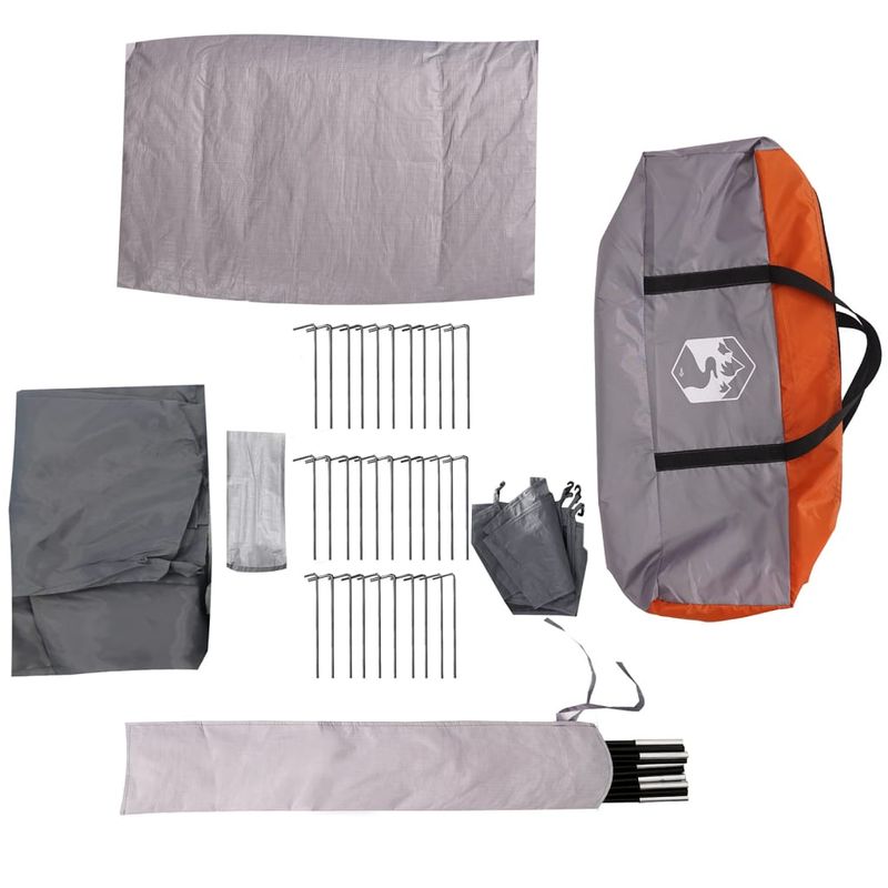 Sport si Outdoor - Camping - Corturi camping - Cort de camping 4 persoane gri si portocaliu impermeabil - Infinity.ro