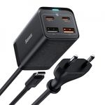 Laptop, Telefoane si Tablete - Telefoane mobile si accesorii - Accesorii Telefoane - Incarcatoare telefoane - Statie Incarcare 2xUSB-C, PD65W, 2xUSB-A, 5A + Cablu Type-C - Baseus GaN3 Pro (CCGP040101) - Negru - Infinity.ro