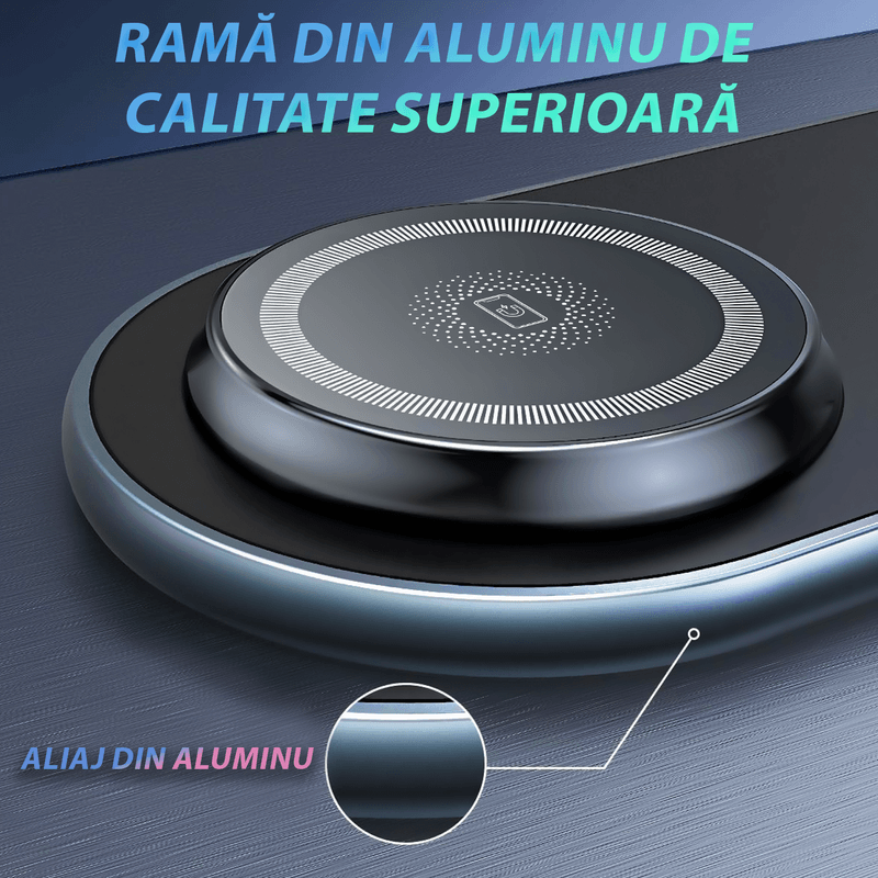 Laptop, Telefoane si Tablete - Telefoane mobile si accesorii - Accesorii Telefoane - Alte accesorii telefoane - Statie incarcator Wireless Fast Charger 15W Cu Magsafe 3 In 1  Compatibil Cu Apple Watch , Airpods  si Iphone Negru - Infinity.ro