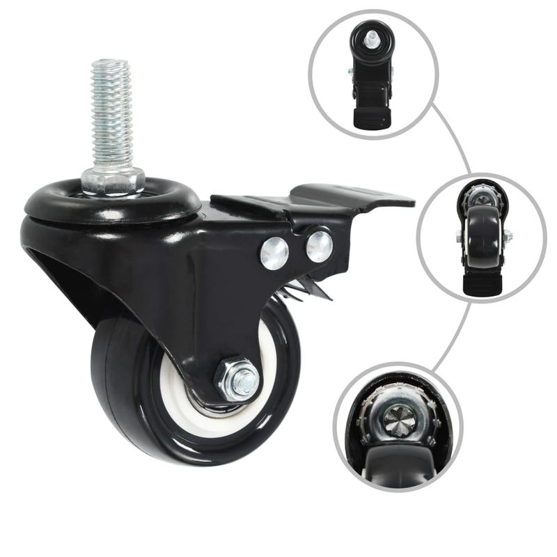 Casa si Gradina - Constructii - Depozitare, transport si protectie - Accesorii echipamente pentru transport si ridicat - Roti pivotante cu frane, 24 buc., 50 mm - Infinity.ro