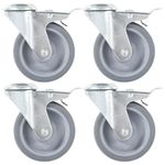 Casa si Gradina - Constructii - Depozitare, transport si protectie - Accesorii echipamente pentru transport si ridicat - Roti pivotante cu gaura pentru surub, 12 buc., 100 mm - Infinity.ro