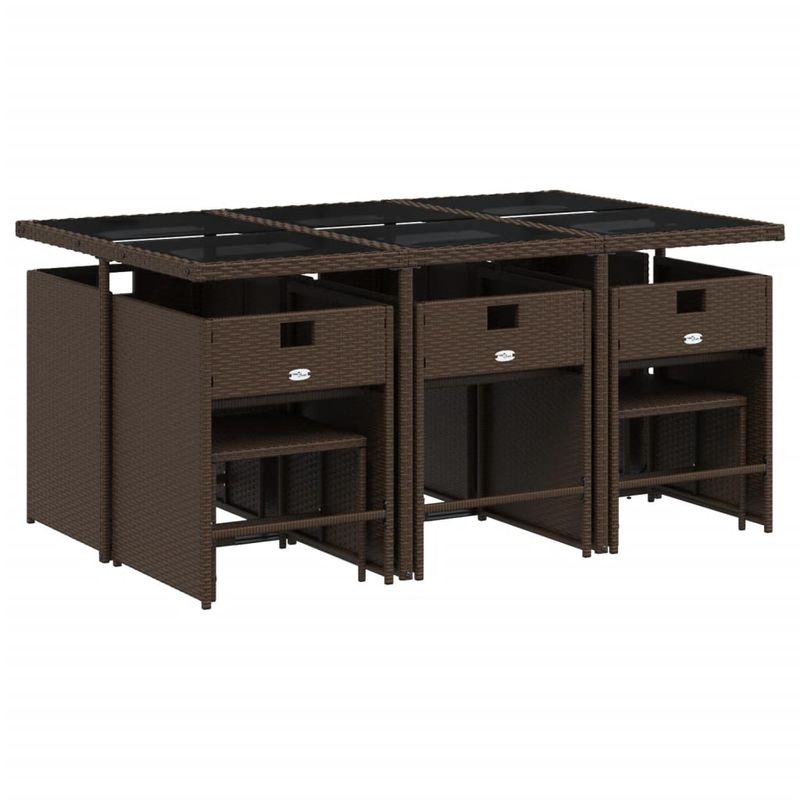 Casa si Gradina - Gradina si terasa - Mobilier exterior - Seturi mobila gradina - Set mobilier de gradina cu perne, 11 piese, maro, poliratan - Infinity.ro