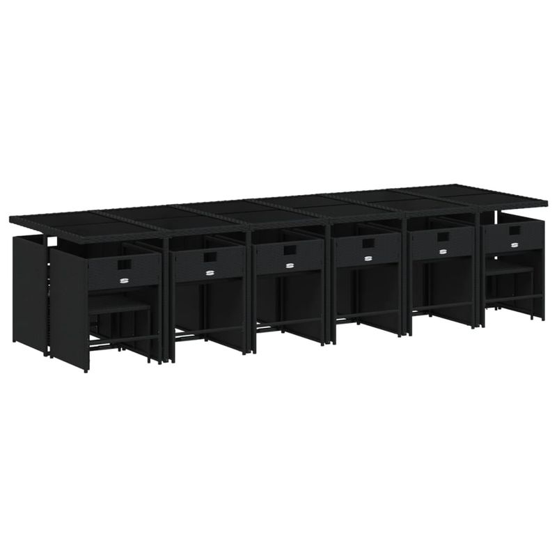 Casa si Gradina - Gradina si terasa - Mobilier exterior - Seturi mobila gradina - Set mobilier de gradina cu perne, 17 piese, negru, poliratan - Infinity.ro