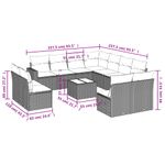 Casa si Gradina - Gradina si terasa - Mobilier exterior - Seturi mobila gradina - Set canapele de gradina cu perne, 12piese gri deschis poliratan - Infinity.ro