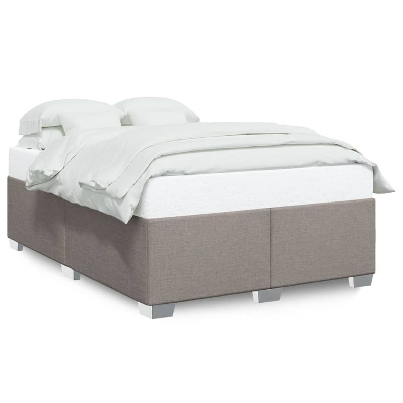 Casa si Gradina - Mobilier - Paturi si accesorii - Paturi - Cadru de pat fara saltea, gri taupe, 140x200 cm, textil - Infinity.ro