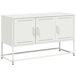 Casa si Gradina - Mobilier - Comode si corpuri - Comode - Dulap TV, alb, 100,5x39x60,5 cm, otel - Infinity.ro