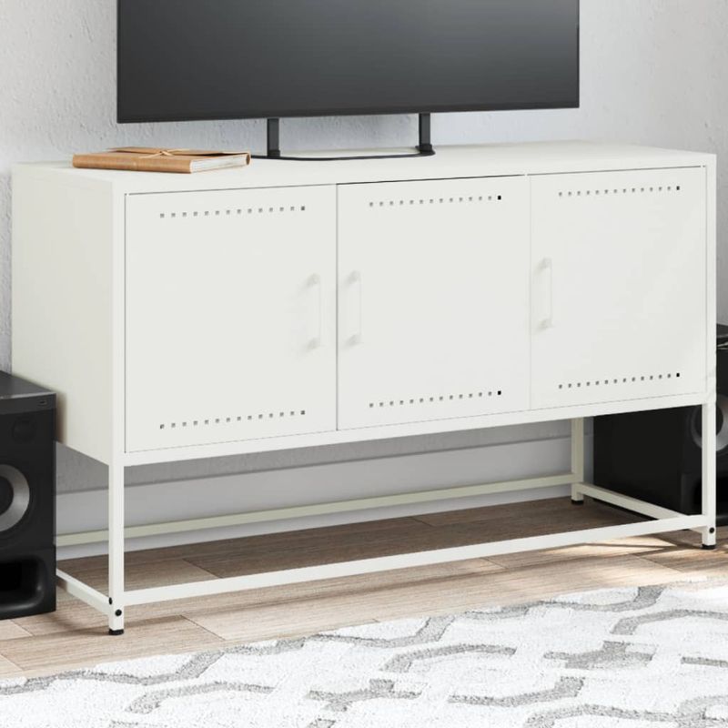 Casa si Gradina - Mobilier - Comode si corpuri - Comode - Dulap TV, alb, 100,5x39x60,5 cm, otel - Infinity.ro