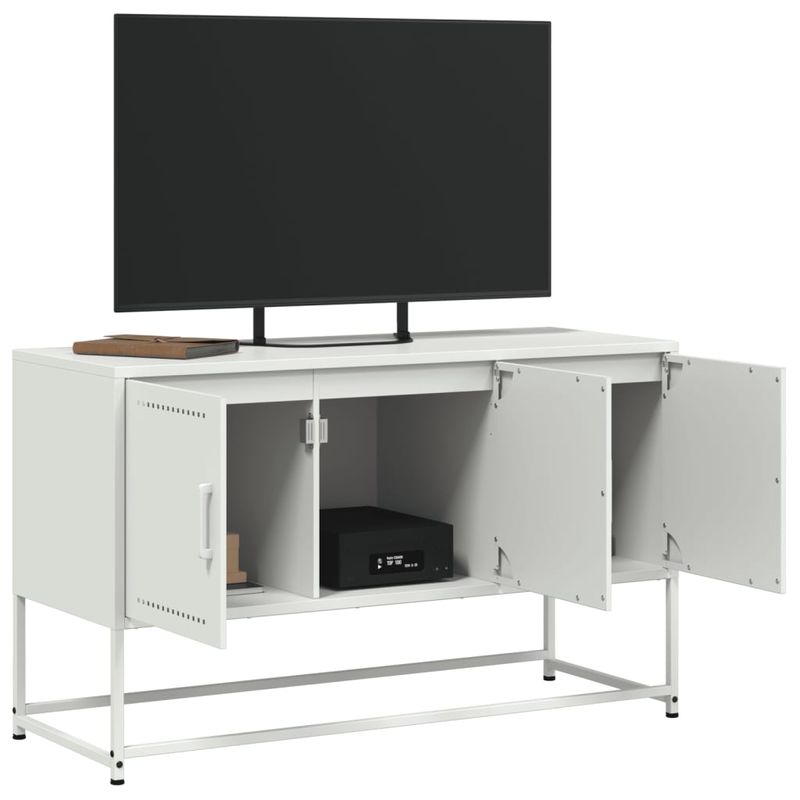 Casa si Gradina - Mobilier - Comode si corpuri - Comode - Dulap TV, alb, 100,5x39x60,5 cm, otel - Infinity.ro
