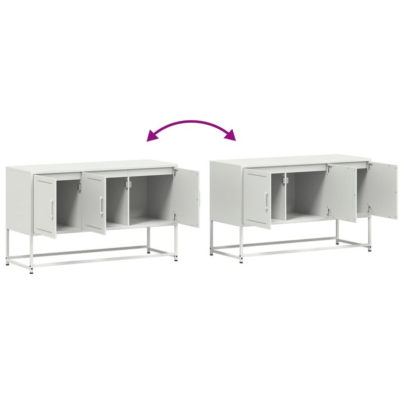 Casa si Gradina - Mobilier - Comode si corpuri - Comode - Dulap TV, alb, 100,5x39x60,5 cm, otel - Infinity.ro