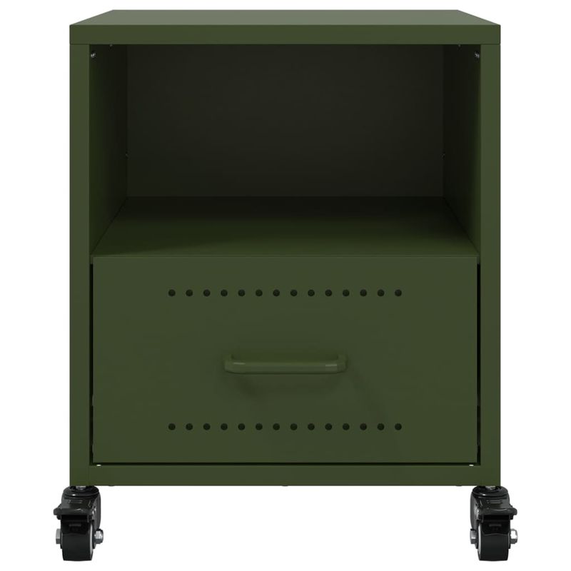 Casa si Gradina - Mobilier - Comode si corpuri - Noptiere - Noptiere, 2 buc., verde olive, 36x39x43,5 cm, otel - Infinity.ro