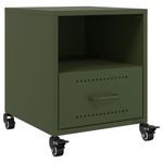 Casa si Gradina - Mobilier - Comode si corpuri - Noptiere - Noptiere, 2 buc., verde olive, 36x39x43,5 cm, otel - Infinity.ro