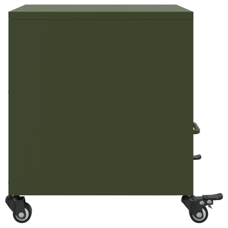 Casa si Gradina - Mobilier - Comode si corpuri - Noptiere - Noptiere, 2 buc., verde olive, 36x39x43,5 cm, otel - Infinity.ro