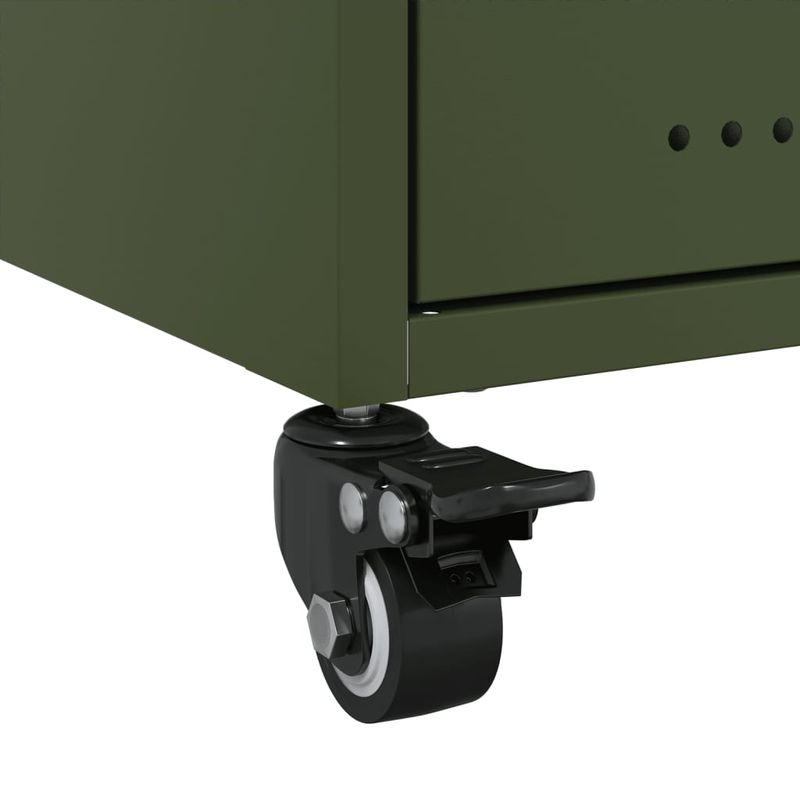 Casa si Gradina - Mobilier - Comode si corpuri - Noptiere - Noptiere, 2 buc., verde olive, 36x39x43,5 cm, otel - Infinity.ro