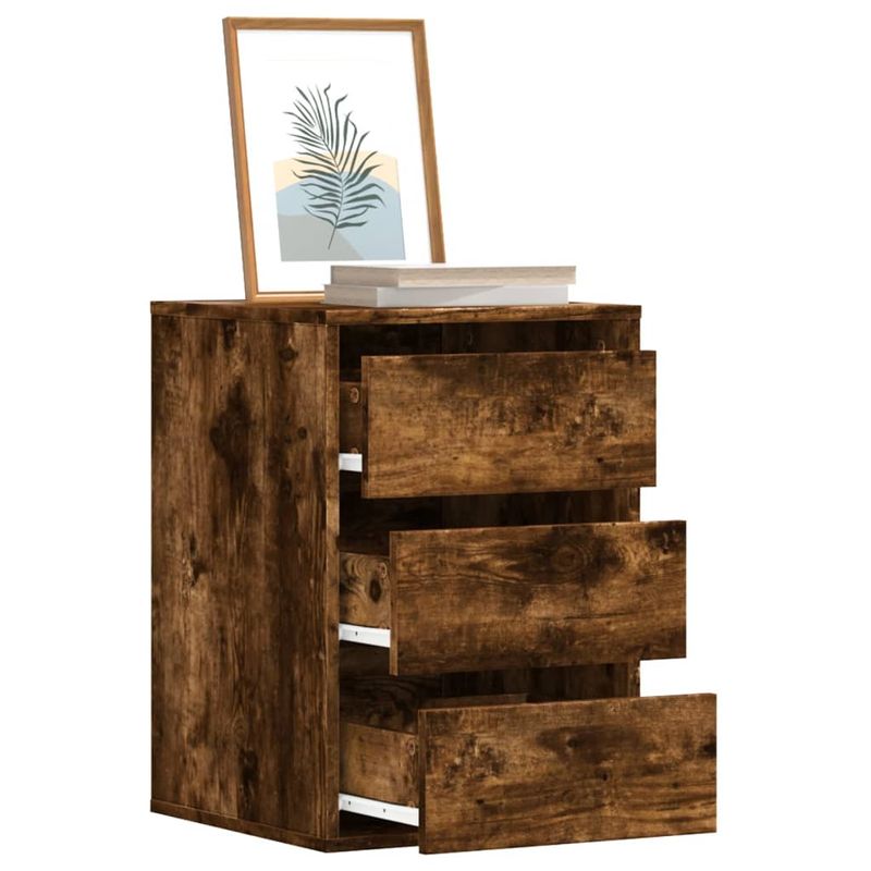 Casa si Gradina - Mobilier - Comode si corpuri - Comode - Dulap colt cu sertare stejar fumuriu 40x41x58 cm lemn prelucrat - Infinity.ro