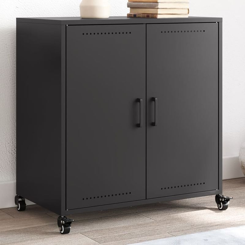 Casa si Gradina - Mobilier - Comode si corpuri - Comode - Dulap, negru, 68,5x39x72 cm, otel laminat la rece - Infinity.ro