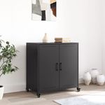 Casa si Gradina - Mobilier - Comode si corpuri - Comode - Dulap, negru, 68,5x39x72 cm, otel laminat la rece - Infinity.ro
