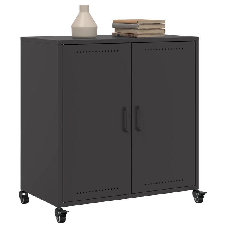 Casa si Gradina - Mobilier - Comode si corpuri - Comode - Dulap, negru, 68,5x39x72 cm, otel laminat la rece - Infinity.ro