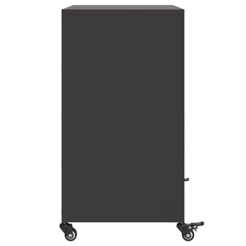 Casa si Gradina - Mobilier - Comode si corpuri - Comode - Dulap, negru, 68,5x39x72 cm, otel laminat la rece - Infinity.ro