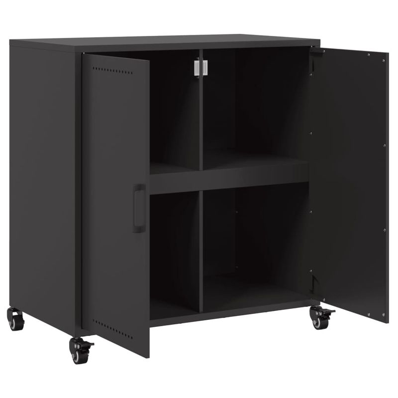 Casa si Gradina - Mobilier - Comode si corpuri - Comode - Dulap, negru, 68,5x39x72 cm, otel laminat la rece - Infinity.ro