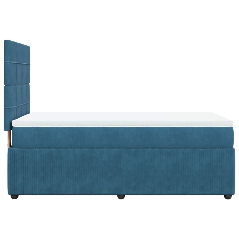 Casa si Gradina - Mobilier - Paturi si accesorii - Paturi - Pat continental cu saltea, albastru, 80x200 cm, catifea - Infinity.ro