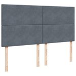 Casa si Gradina - Mobilier - Paturi si accesorii - Paturi - Pat box spring cu saltea, gri inchis, 200x200 cm, catifea - Infinity.ro