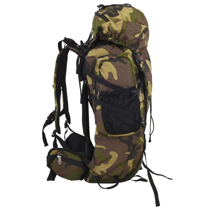 Sport si Outdoor - Articole de voiaj - Rucsacuri - Rucsac de drumetie, verde camuflaj, 80 L, tesatura oxford - Infinity.ro