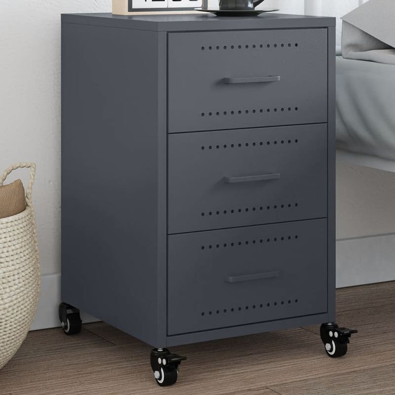 Casa si Gradina - Mobilier - Comode si corpuri - Noptiere - Noptiera, antracit, 36x39x59 cm, otel - Infinity.ro