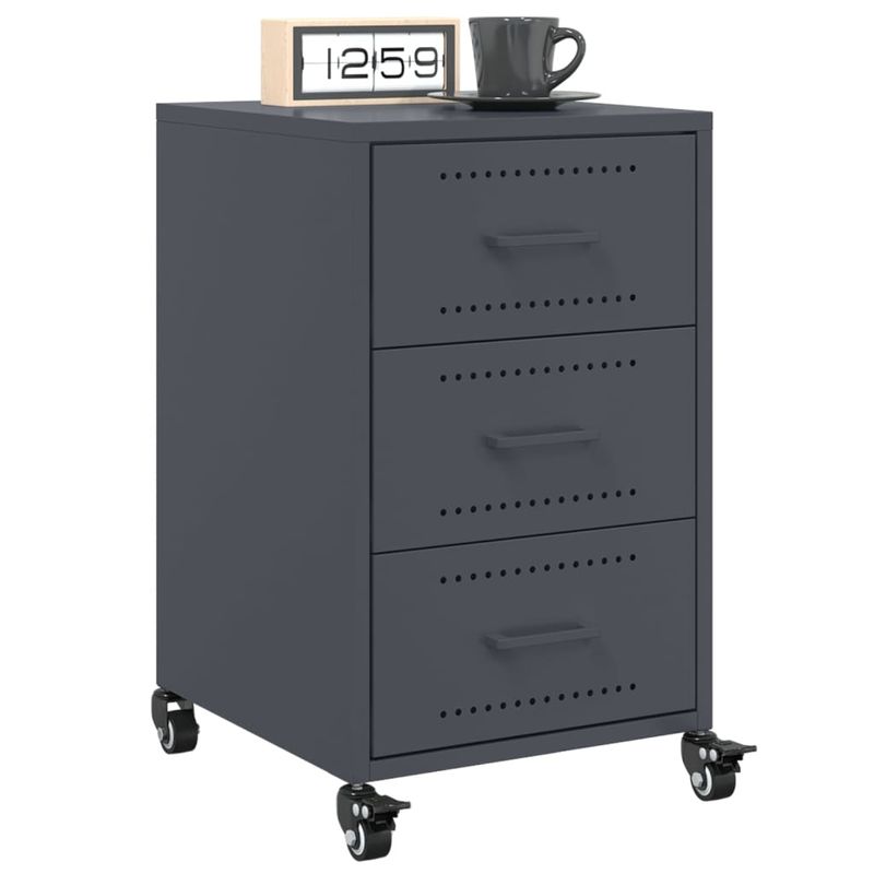 Casa si Gradina - Mobilier - Comode si corpuri - Noptiere - Noptiera, antracit, 36x39x59 cm, otel - Infinity.ro