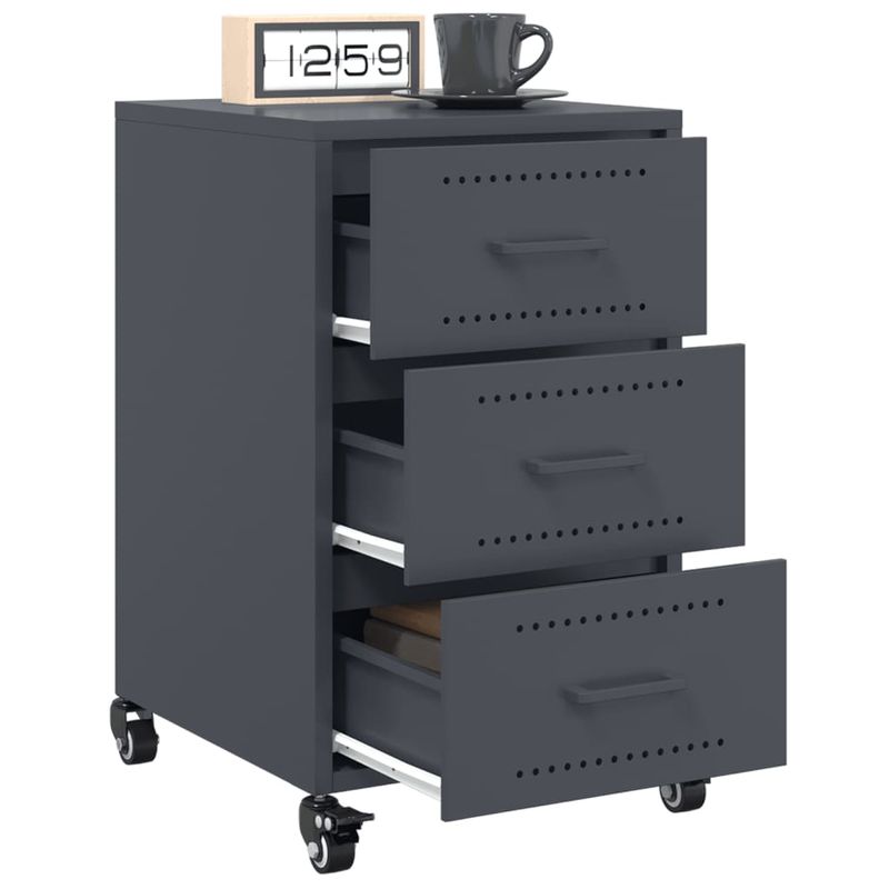 Casa si Gradina - Mobilier - Comode si corpuri - Noptiere - Noptiera, antracit, 36x39x59 cm, otel - Infinity.ro
