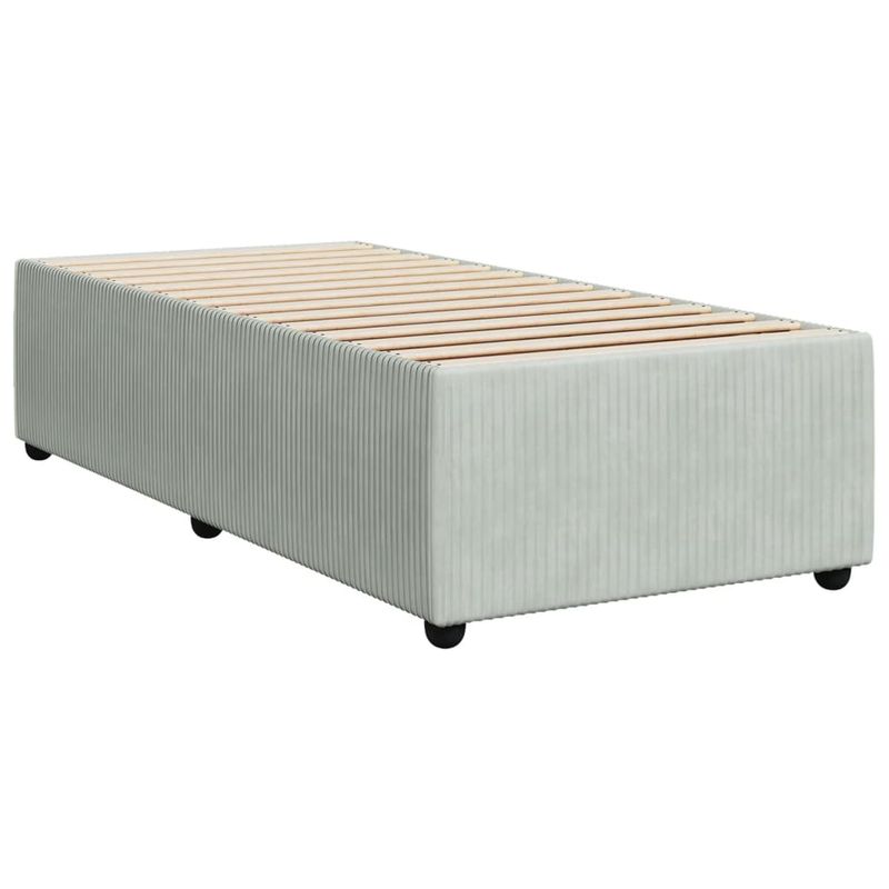 Casa si Gradina - Mobilier - Paturi si accesorii - Paturi - Pat box spring cu saltea, gri deschis, 100x200 cm, catifea - Infinity.ro