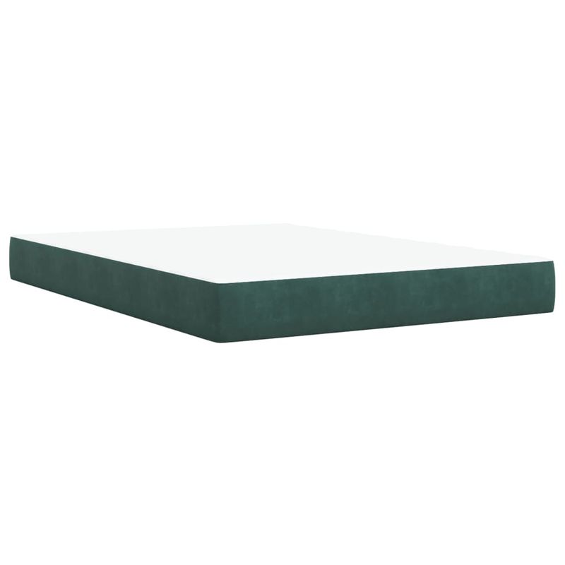 Casa si Gradina - Mobilier - Paturi si accesorii - Paturi - Pat box spring cu saltea, verde inchis, 140x190 cm, catifea - Infinity.ro