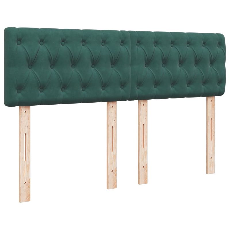 Casa si Gradina - Mobilier - Paturi si accesorii - Paturi - Pat box spring cu saltea, verde inchis, 140x190 cm, catifea - Infinity.ro