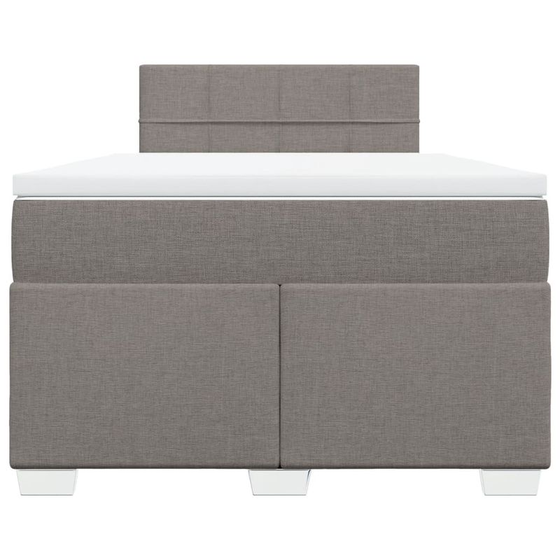 Casa si Gradina - Mobilier - Paturi si accesorii - Paturi - Pat box spring cu saltea, gri taupe, 120x200 cm, textil - Infinity.ro