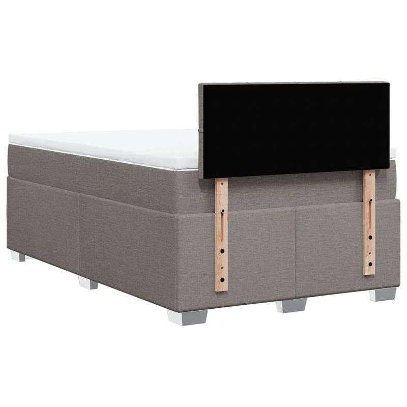 Casa si Gradina - Mobilier - Paturi si accesorii - Paturi - Pat box spring cu saltea, gri taupe, 120x200 cm, textil - Infinity.ro