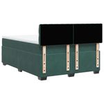 Casa si Gradina - Mobilier - Paturi si accesorii - Paturi - Pat box spring cu saltea, verde inchis, 140x190 cm, catifea - Infinity.ro