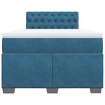 Casa si Gradina - Mobilier - Paturi si accesorii - Paturi - Pat box spring cu saltea, albastru inchis, 120x200 cm, catifea - Infinity.ro