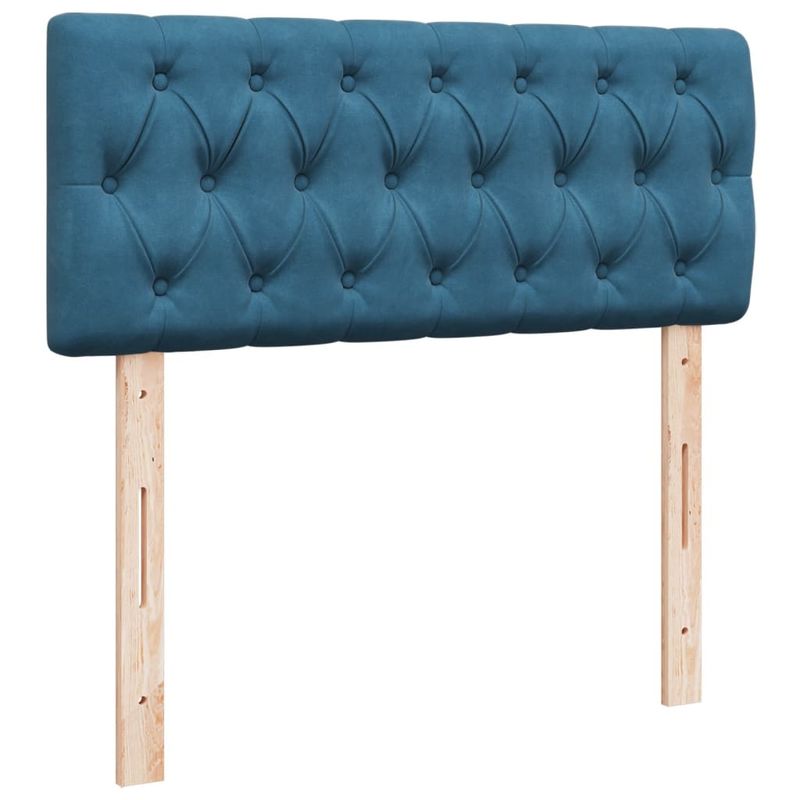 Casa si Gradina - Mobilier - Paturi si accesorii - Paturi - Pat box spring cu saltea, albastru inchis, 120x200 cm, catifea - Infinity.ro