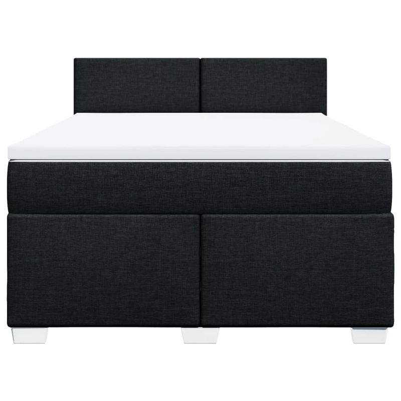 Casa si Gradina - Mobilier - Paturi si accesorii - Paturi - Pat box spring cu saltea, negru, 160x200 cm, textil - Infinity.ro