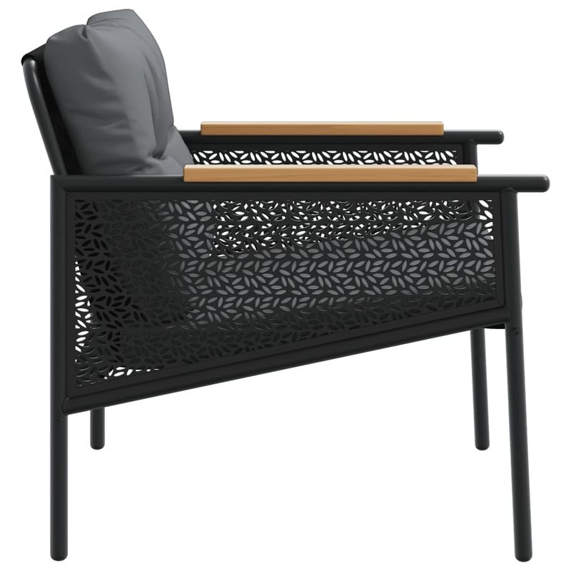 Casa si Gradina - Gradina si terasa - Mobilier exterior - Seturi mobila gradina - Set mobilier de balcon, 4 piese, cu perne, negru, otel - Infinity.ro