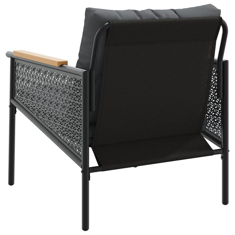 Casa si Gradina - Gradina si terasa - Mobilier exterior - Seturi mobila gradina - Set mobilier de balcon, 4 piese, cu perne, negru, otel - Infinity.ro
