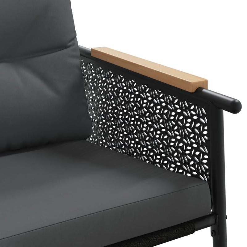 Casa si Gradina - Gradina si terasa - Mobilier exterior - Seturi mobila gradina - Set mobilier de balcon, 4 piese, cu perne, negru, otel - Infinity.ro