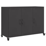 Casa si Gradina - Mobilier - Comode si corpuri - Comode - Dulap, negru, 100,5x39x72 cm, otel laminat la rece - Infinity.ro