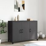 Casa si Gradina - Mobilier - Comode si corpuri - Comode - Dulap, negru, 100,5x39x72 cm, otel laminat la rece - Infinity.ro